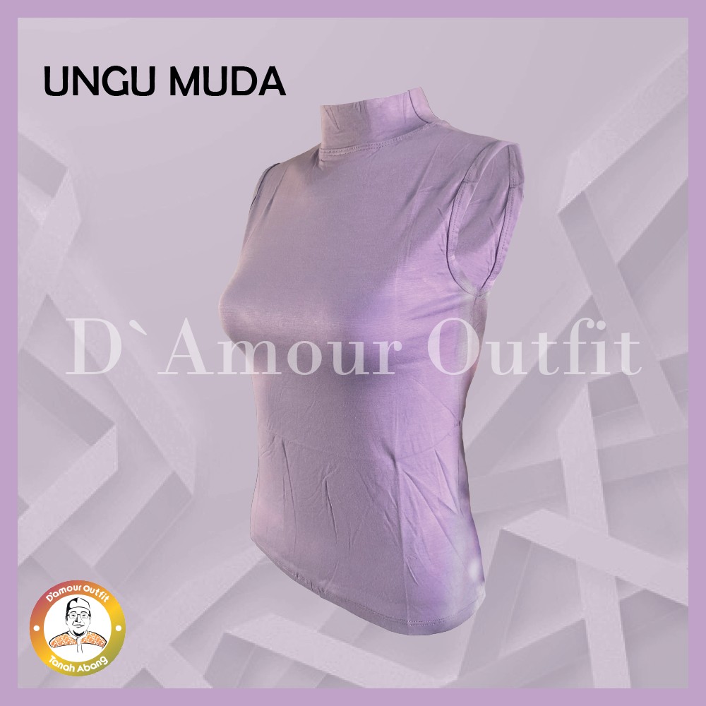 Baju Manset Tanpa Lengan Buntung Wanita Kerah Leher Turtle Neck Polos Dalaman Lekbong Yukensi Perempuan Warna Kulit Bahan Rayon Spandek Kaos Kutung Daleman Inner Iner Cewe Dewasa Anak Tangan Pendek Panjang Mangset Cewek Jumbo LD 120 130 140 Katun Premium