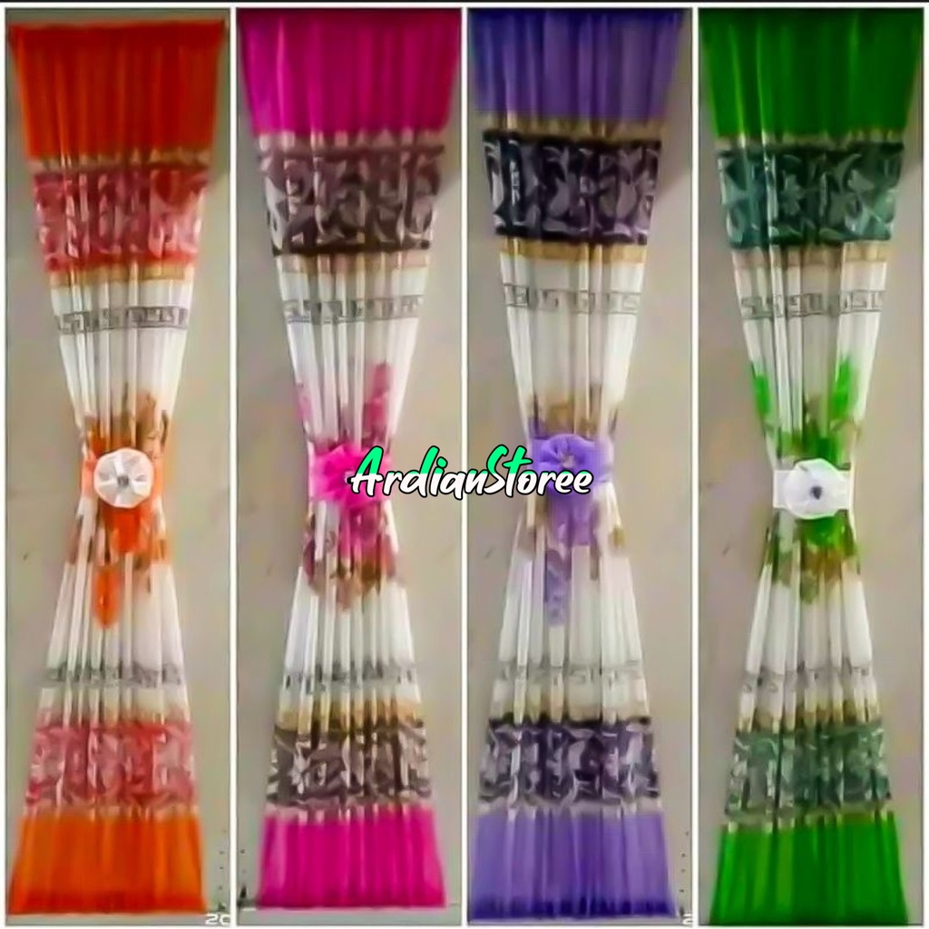 gorden ikat minimalis motif bunga mawar