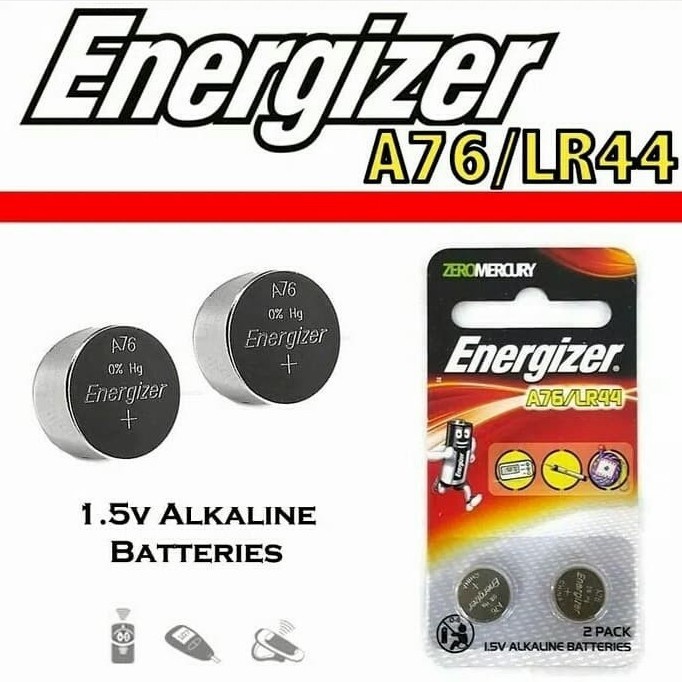 Baterai Kancing ENERGIZER 1,5V A76 LR44 Set 2 Pcs