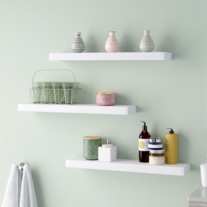 Rak Ambalan Dinding Gantung Serbaguna Tanpa Bor / Rak Ambalan Dinding Melayang / Floating Shelf Rak Dinding Ambalan 40x15x4cm