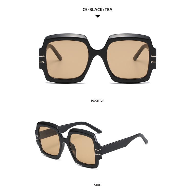 2021 new fashion retro square Korean version big frame men and women trendy sunglasses