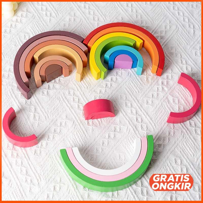 Mainan Anak Montessori Rainbow Bridge Children Toy - QT07