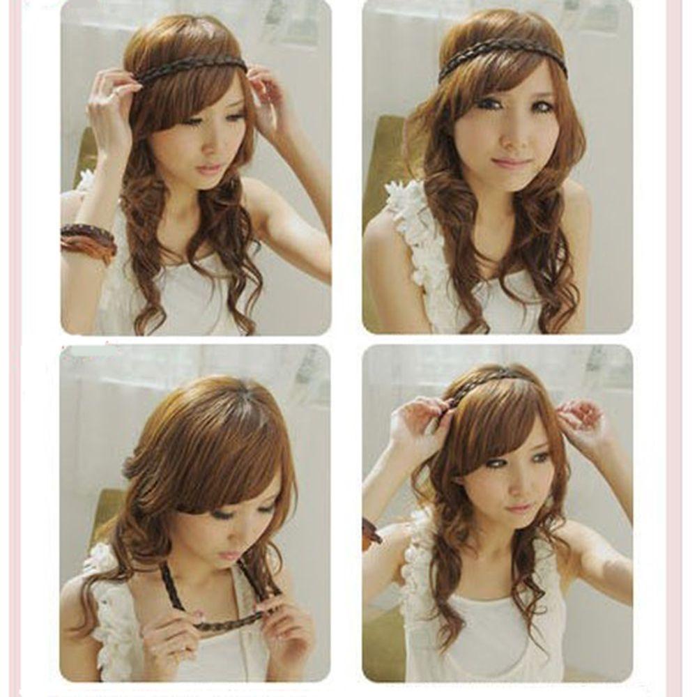 Needway Rambut Band Pernikahan Fashion Wanita Kepala hoop Aksesoris Rambut Hiasan Kepala Memutar Wig Headband