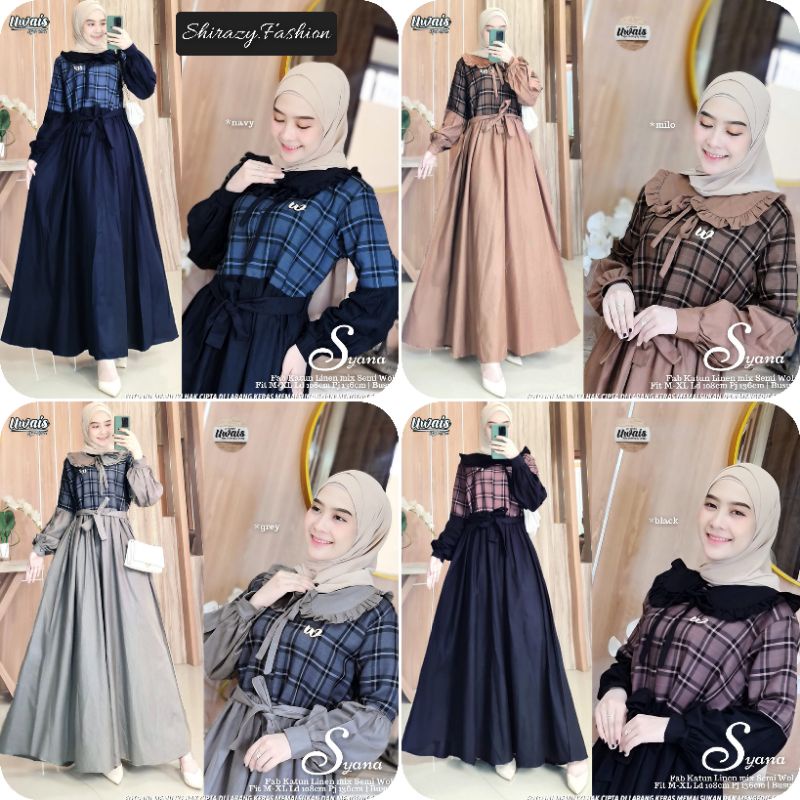 SYANA MAXY Original By UWAIS HIJAB. GAMIS DRESS MAXY BUSUI PREMIUM PRODUK TERBARU