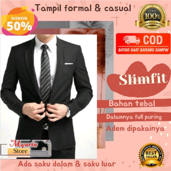 TERMURAH- blezer pria, jas resmi, jas pria hitam, jas nikah, jas kerja