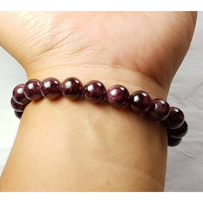 GB11fed010e Natural Gelang Biduri Delima Red Garnet 8Mm Top Class Batu Alam Asli 4T50G114