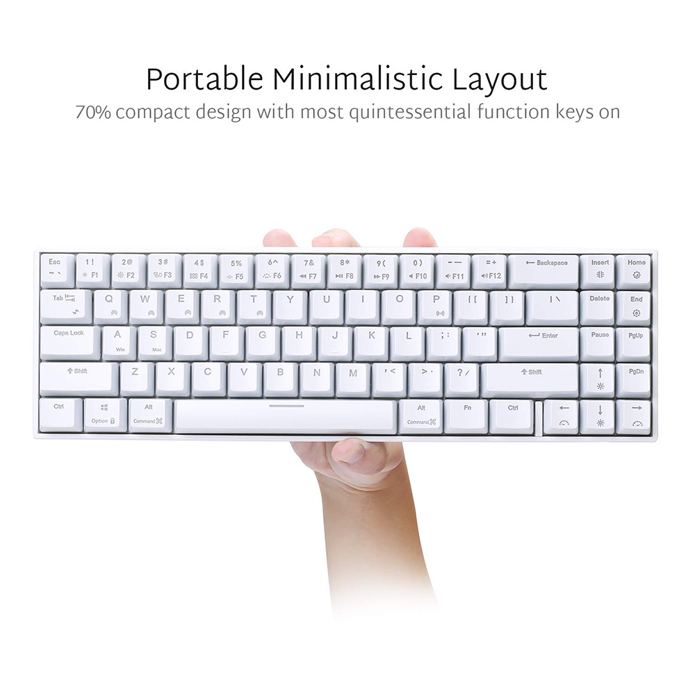 【Beli dua diskon 20%】 RK71 Wireless Mechanical Keyboard71 Keys RGB Backlight 3 Modes Hotswap Gaming  Bluetooth Keyboard for PC Royal Kludge