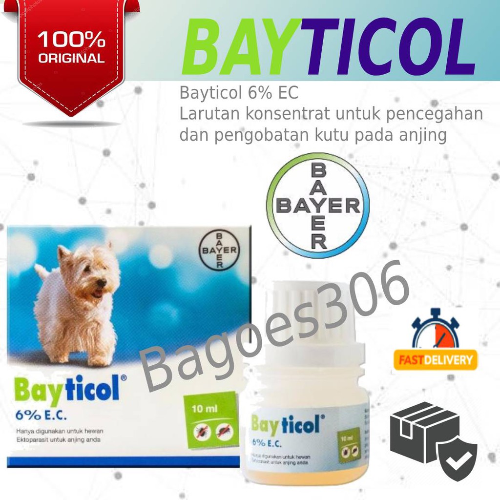 BAYER Obat Kutu Konsentrat BAYTICOL 6% 10ml~Obat Kutu Anjing Bayticol