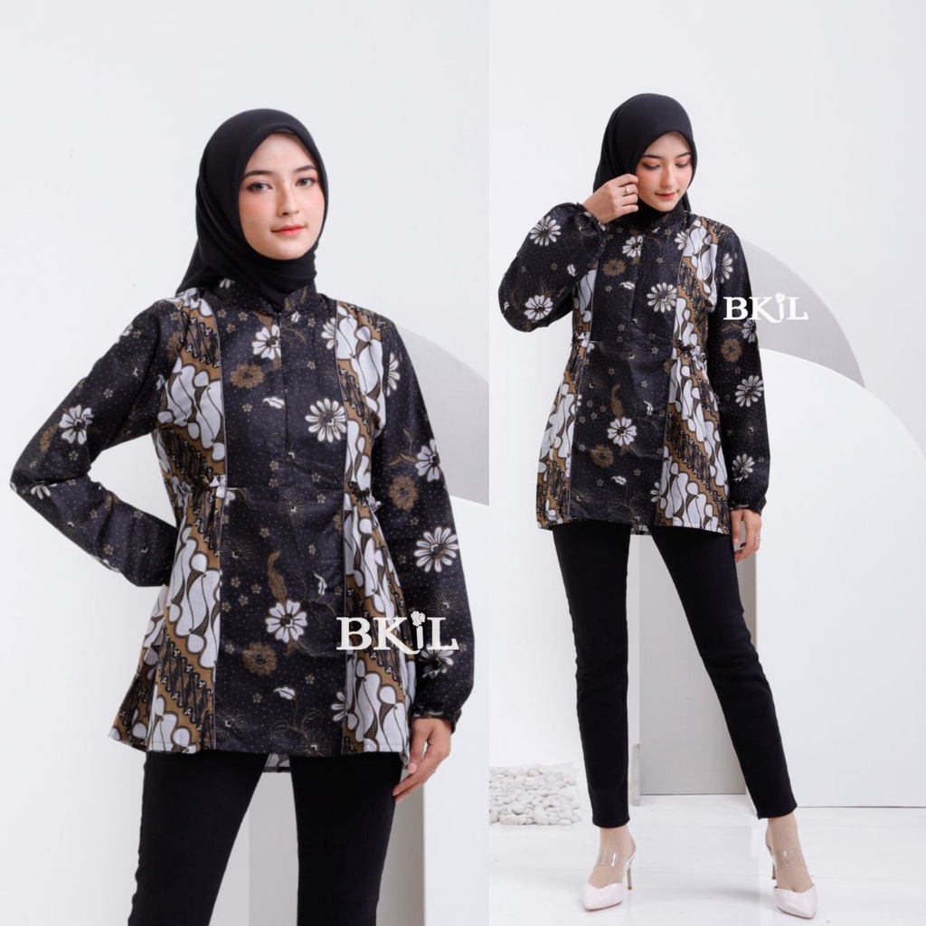 Shanum Bouse Batik Kantor Baju Batik Wanita Modern M L XL XXL Atasan Batik Kerja Wanita Tunik Batik Kantor Seragam Batik Modern