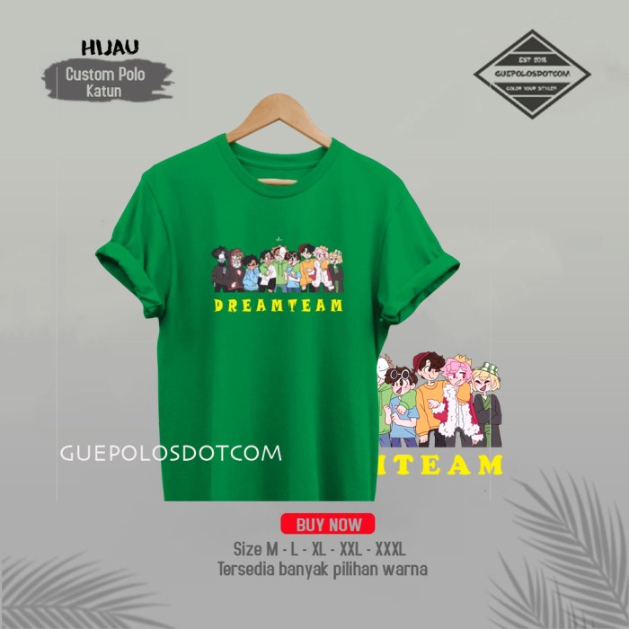 BAJU roblox - KAOS MINECRAFT DREAM SMP CHARACTER - TSHIRT DREAM SMP - Hijau, 2