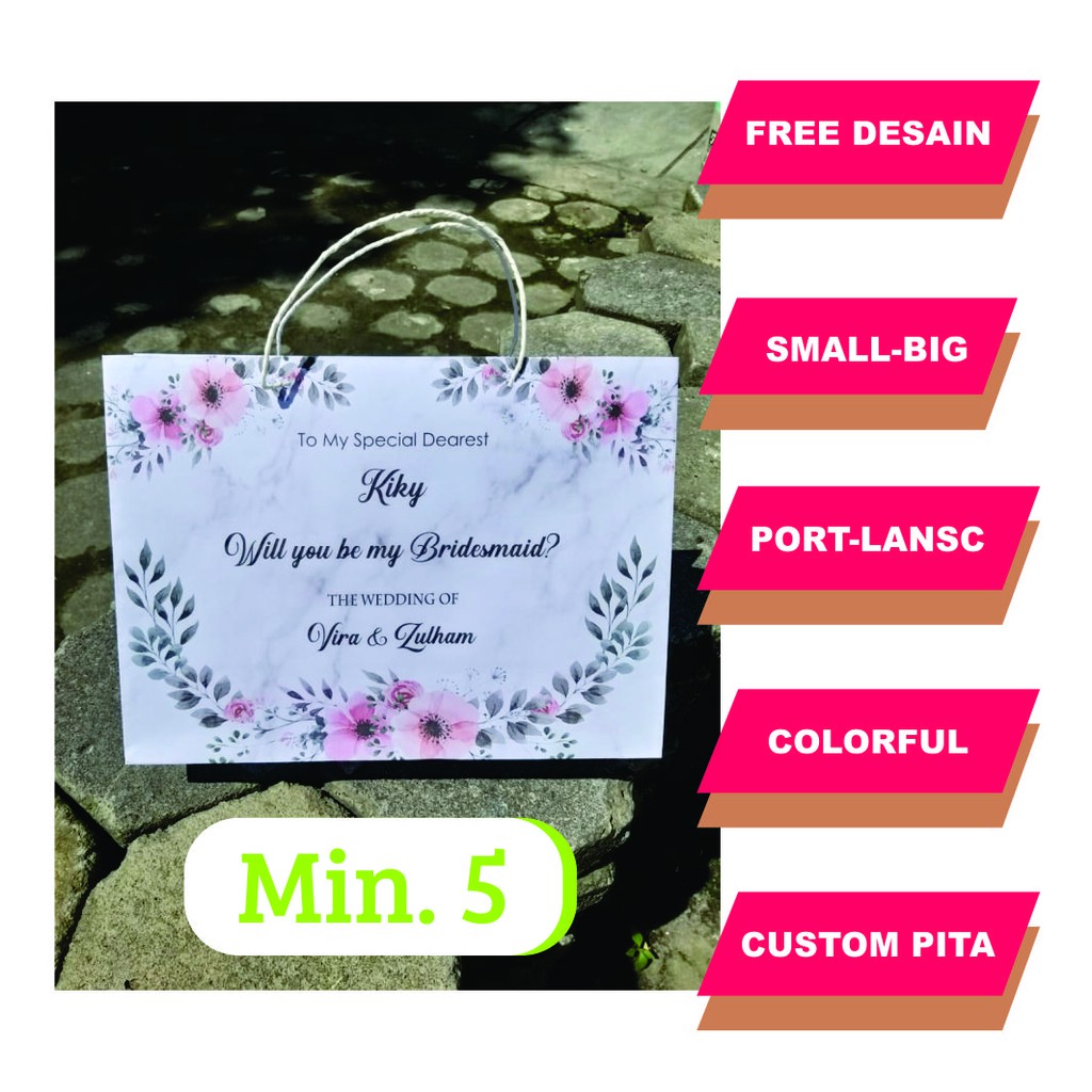 

PAPERBAG MEWAAHHH HARGA EKONOMIISSS (Portrait Tali Pita Satin)