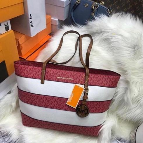 Mk Tote Strip Premium Quality Shoulder Bag Wanita Tas Wanita Import Rz987Q8Xo8
