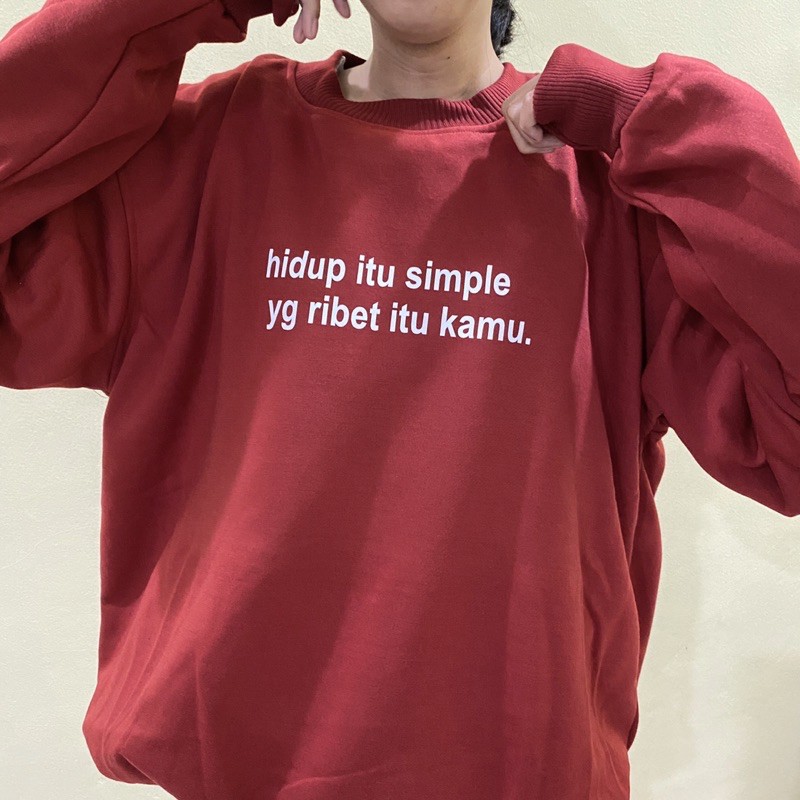 SWEATER CREWNECK CUSTOM TULISAN ATAU POTO BEBAS REQUEST / KEKINIAN HITS BAJU VIRAL TIKTOK