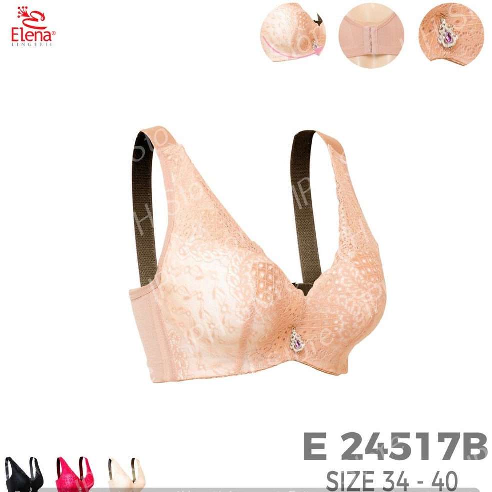 Bra / BH Penekan Lemak Elena 24517B (Busa Tebal, Pakai Kawat, Kait 4, Sayap Lebar)