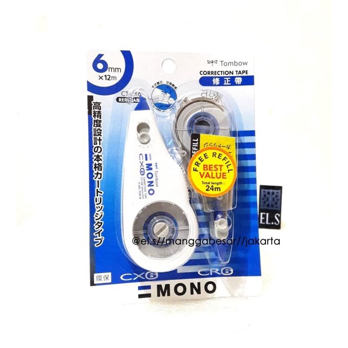 

BISA COD Tombow Correction Tape 6 mm + Refill - Tip-ex/PULPEN GEL/PULPEN LUCU/PULPEN 1 PACK/PENSIL WARNA/PENSIL 2B/PENGHAPUS JOYKO/PENGHAPUS LUCU/RAUTAN PENSIL PUTAR/RAUTAN ELEKTRIK/SPIDOL WARNA/SPIDOL PERMANEN/SPIDOL WHITEBOARD/CORRECTION TAPE