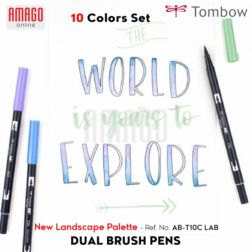 TOMBOW Dual Brush Pens - LANDSCAPE Palette of 10 colors - AB-T10C LAB