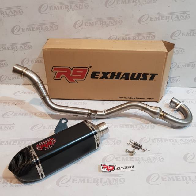 CRF150L - Knalpot R9 MGX SS Series Black Honda CRF 150 L