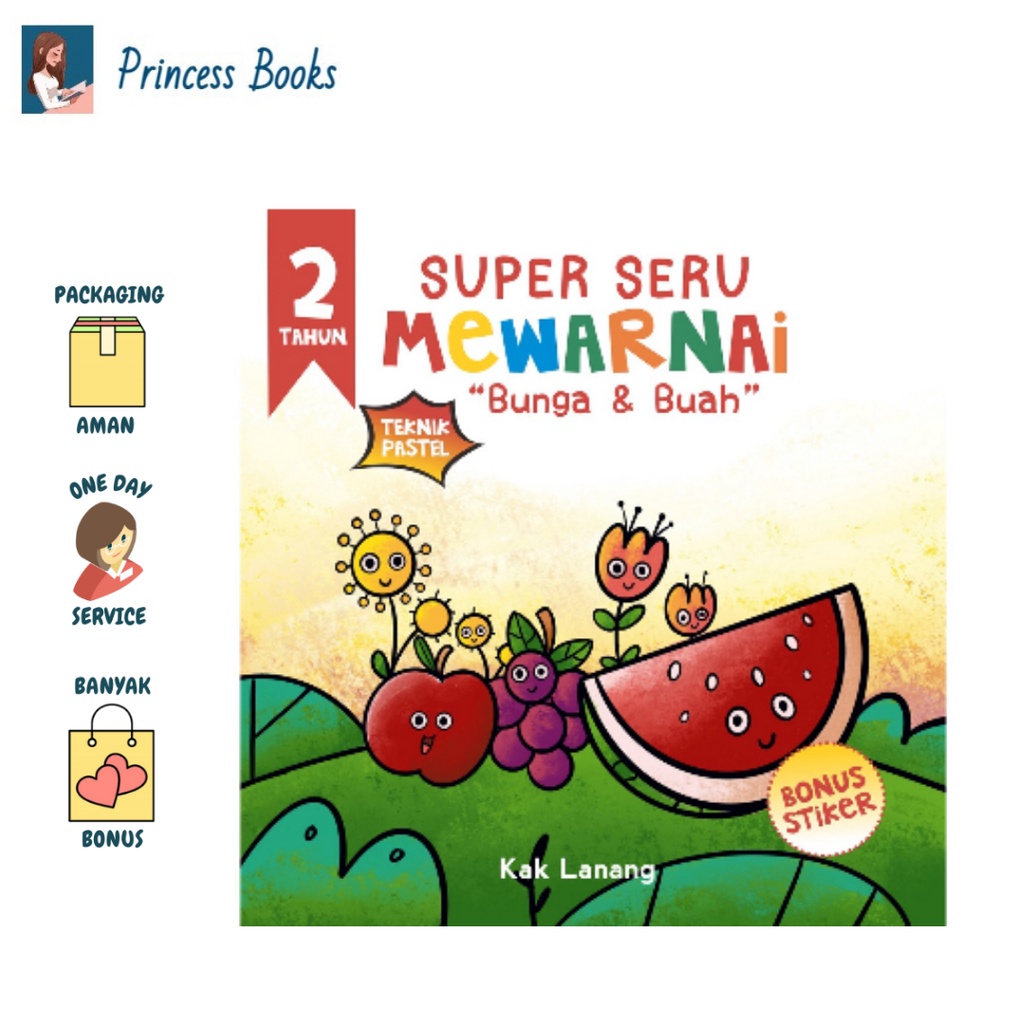 BUKU SUPER SERU MEWARNAI TEKNIK PASTEL : BUNGA & BUAH | C-Klik Media