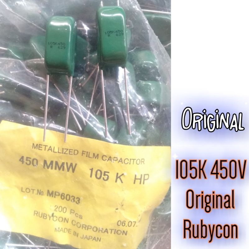 CAPASITOR MYLAR 105K 450V  original Rubycon 1uf 450v MILAR 105K 450V