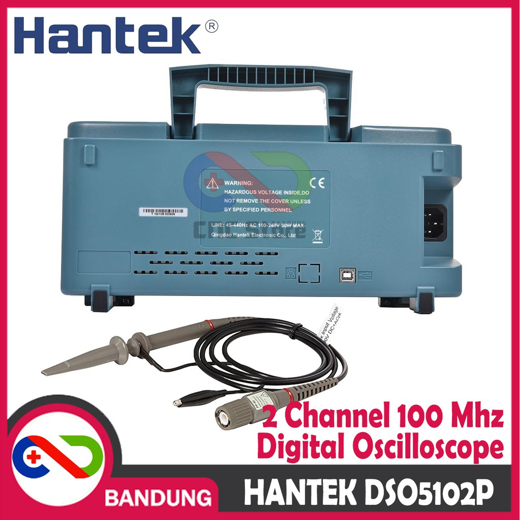 HANTEK DSO5102P DIGITAL OSCILLOSCOPE DSO 2 CHANNEL 100MHZ 1GSA/S