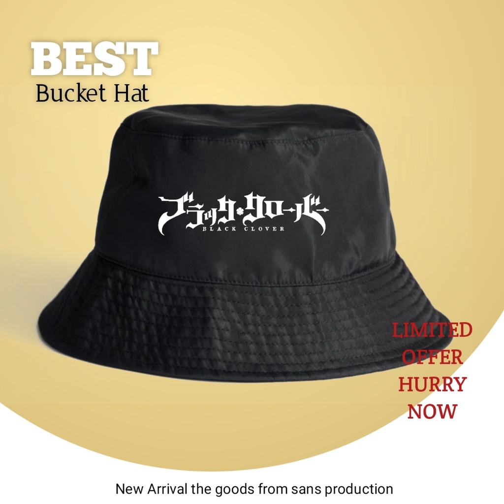Topi Bucket Hats  Logo Anime Black Clover Premium Pria&Wanita Dewasa - Topi Caps Special Original ha