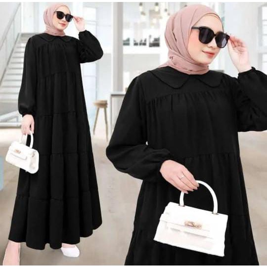 CLAUDYA TUNIK  Long Tunik Susun Kerah Wanita Polos TERLARIS Bahan Shakila Terbaru 2022 Tunik Wanita