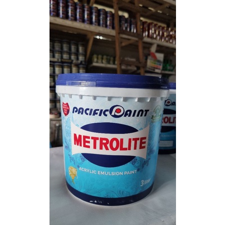 Cat Tembok METROLITE 3 KG Pacific Paint PUTIH | Metrolit Galon 3 Liter