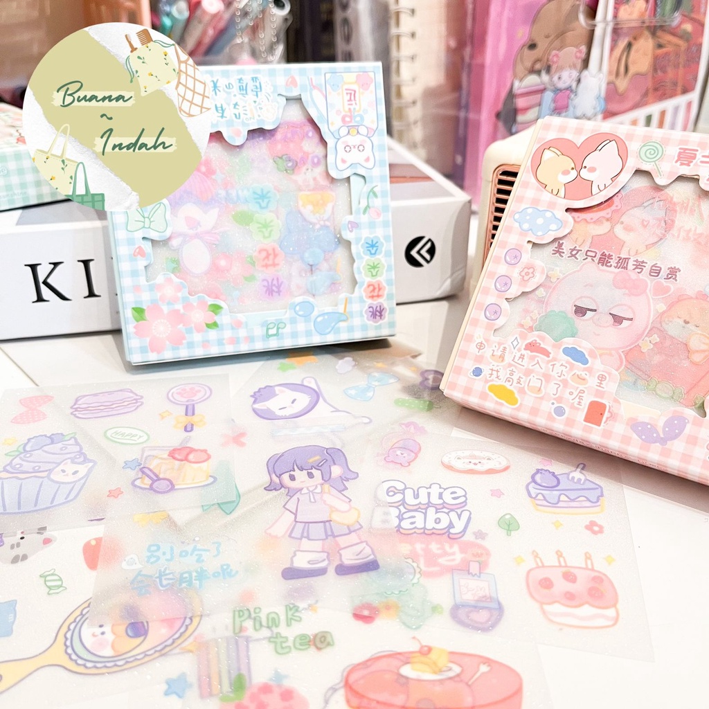 

stiker senmu isi 1 varian set YD-8RMS isi 8 lembar stiker solatip lucu imut kado unik souvernir
