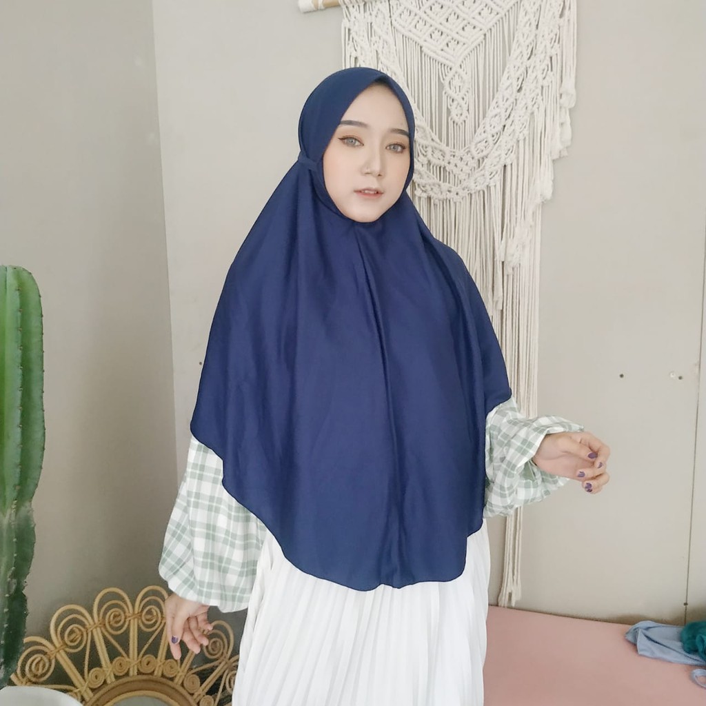 Hijab Instan Bergo Emilia XL Tali instan kaos Bergo-EMILIA NAVY