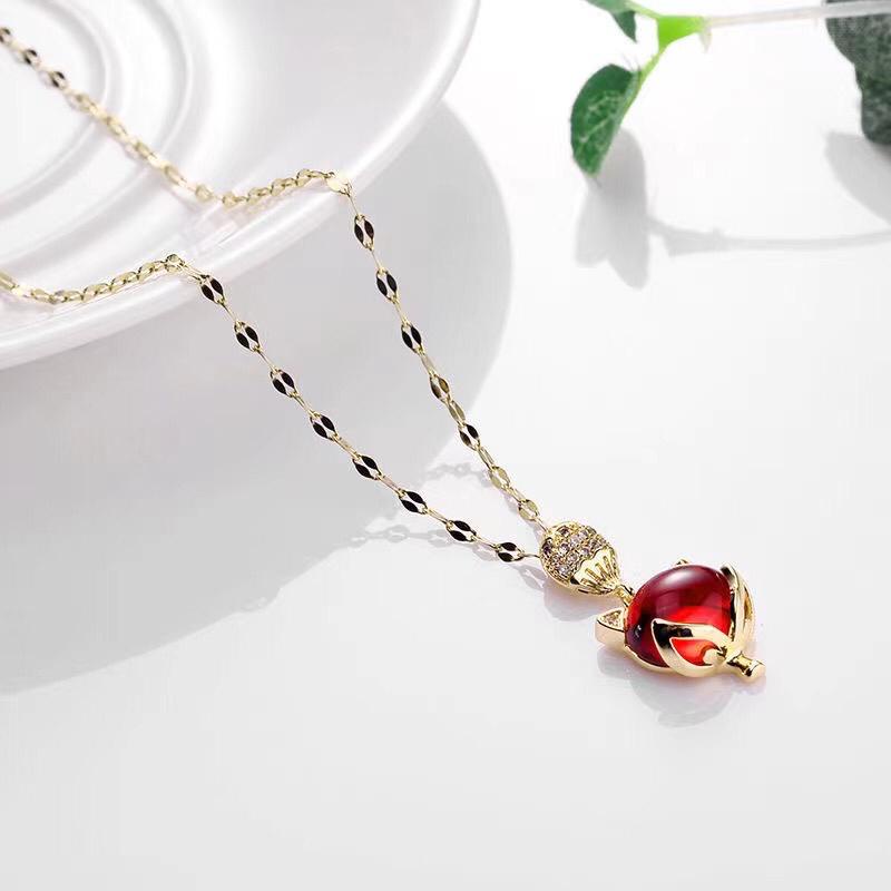 Kalung Cewek Terbaru Kekinian Perhiasan aksesoris perak Lapis Alloy Emas Muda Kalung wanita Kalung T