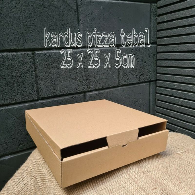 

box dus pizza kotak kardus coklat 25cm tebal hampers