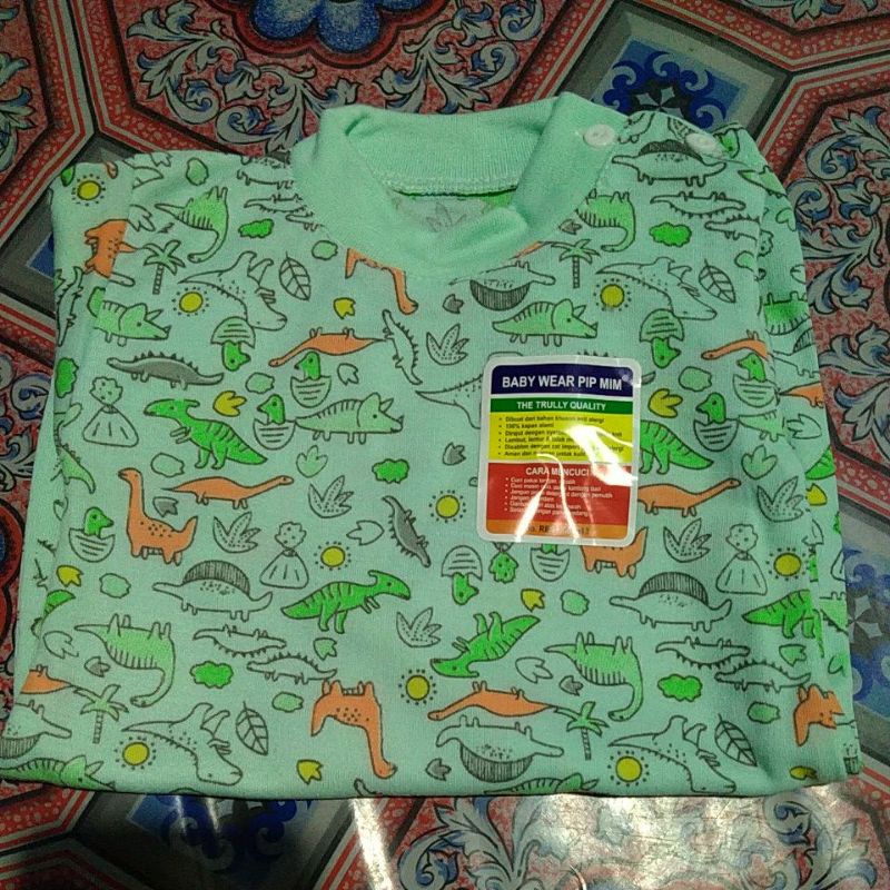 Romper Bayi Pendek Motif Sablon Dino