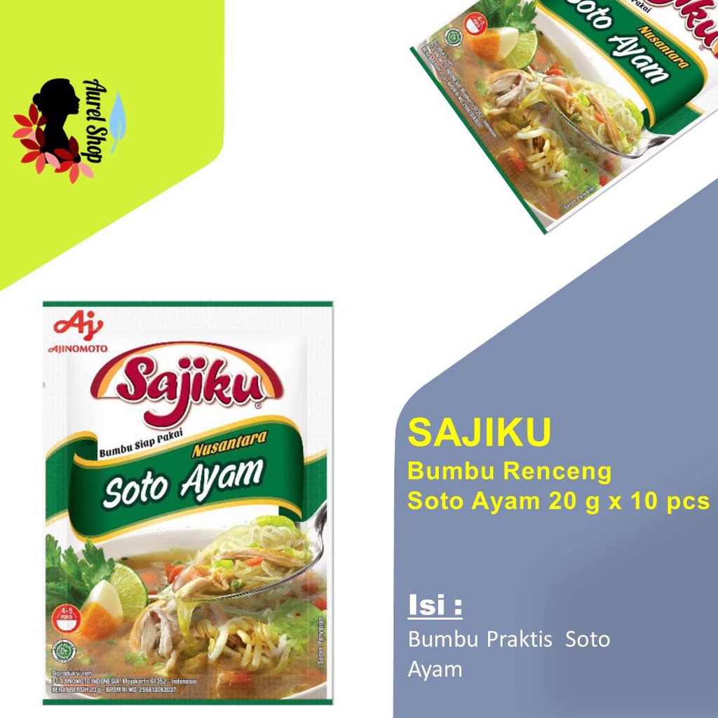 

SAJIKU Bumbu Rencang Soto Ayam kemasan @20 gram x 10 pcs