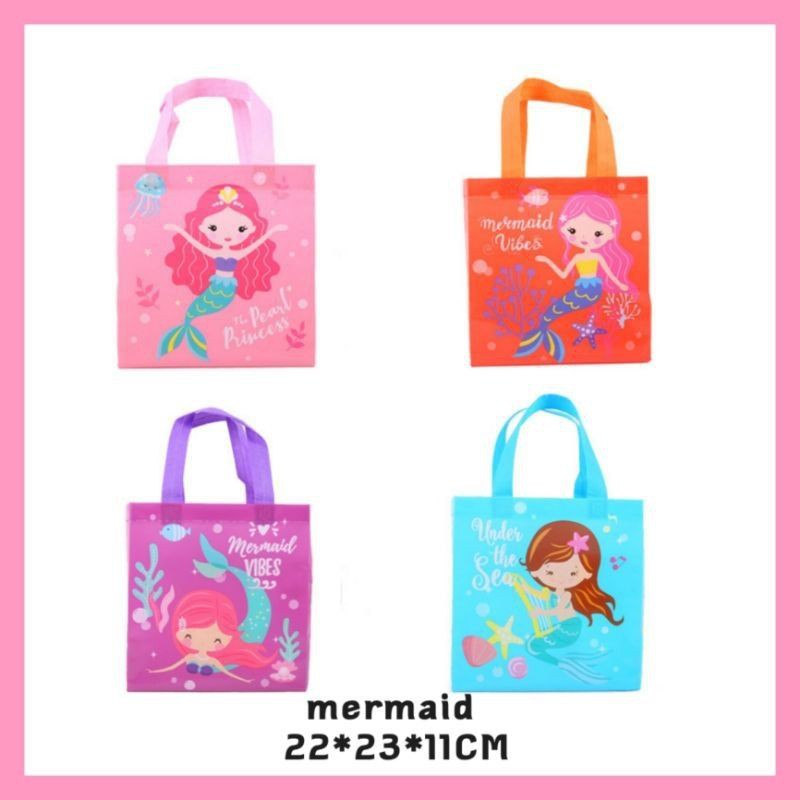 TAS SOUVENIR ULTAH ANAK LUCU GODDIE BAG ULTAH ANAK TEMA DINO| MERMAID| UNICORN/JUNGLE