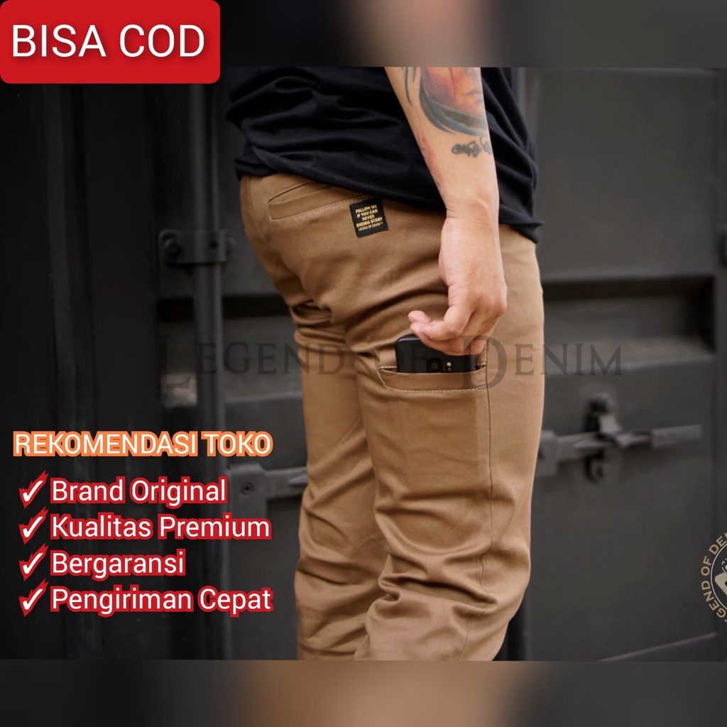 Seri LDCP502 Celana Chino Pocket Panjang Pria Mocca celana panjang poket chino moca Legend of Denim