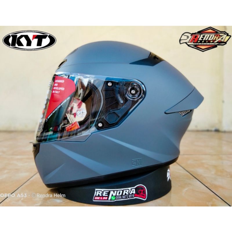 HELM KYT TT COURSE Motif/ Poloss. 100% Original. KYT TT C ( Ogkir Termurah 2 kg )-GORILA GREY DOFF