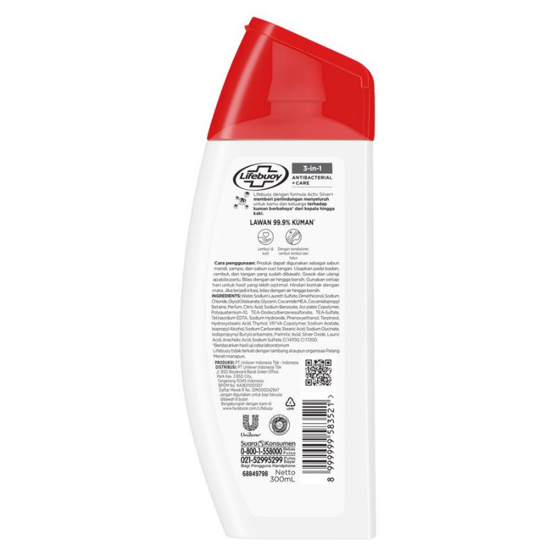 LIFEBUOY 3-IN-1 ANTIBACTERIAL+CARE 300 ML