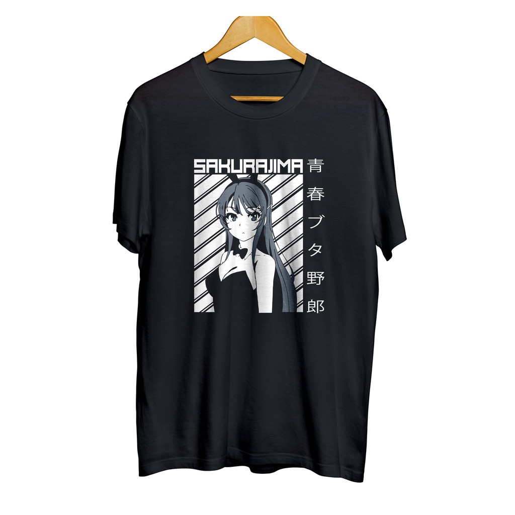 Kaos distro anime MAI BUNNY - SEISHUN BUTA YAROU material cotton combed 30s