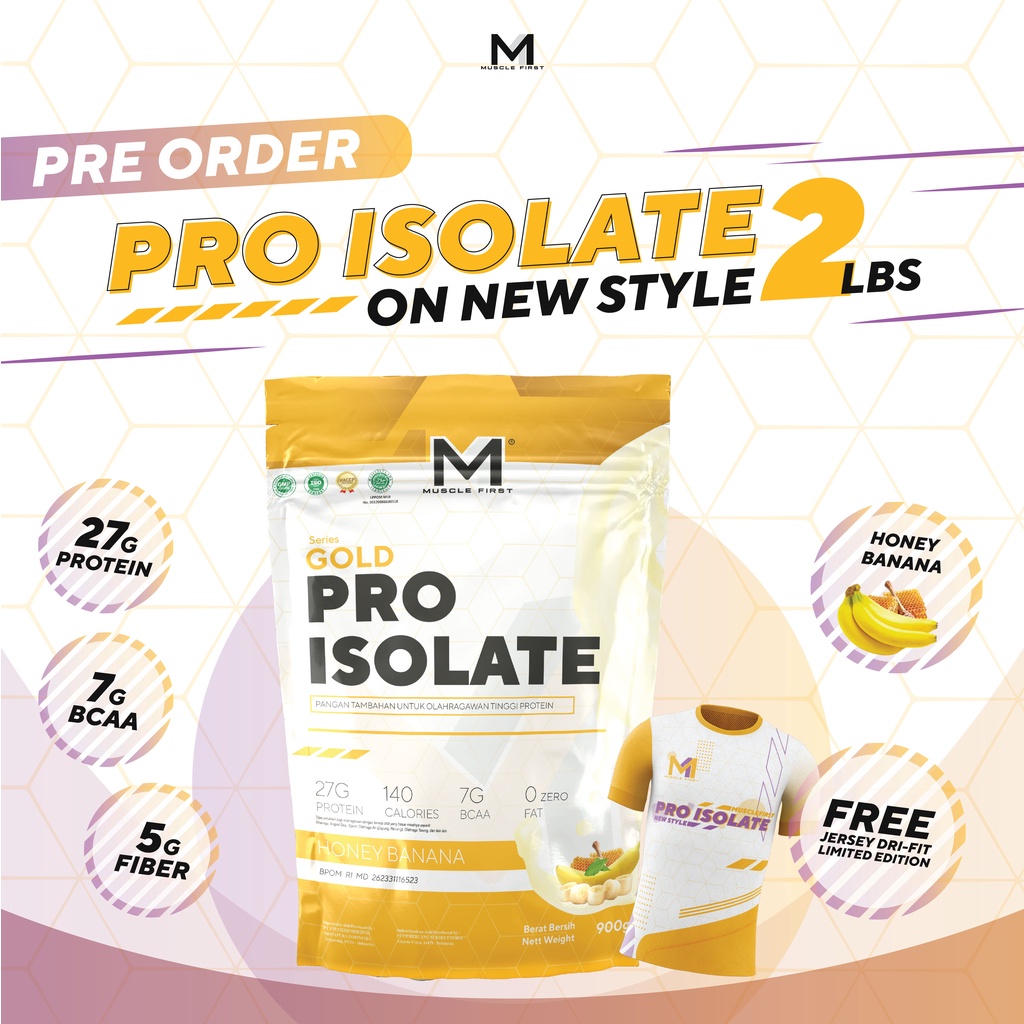 Muscle First Gold Series Pro Isolate Whey Protein 2lbs 900g 25 Servings Suplemen Fitness