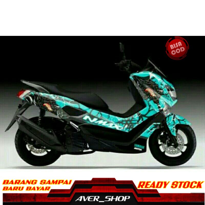 Decal Nmax old full body motif simple Tosca List Hitam Striping motor nmax 155 Sticker motor variasi