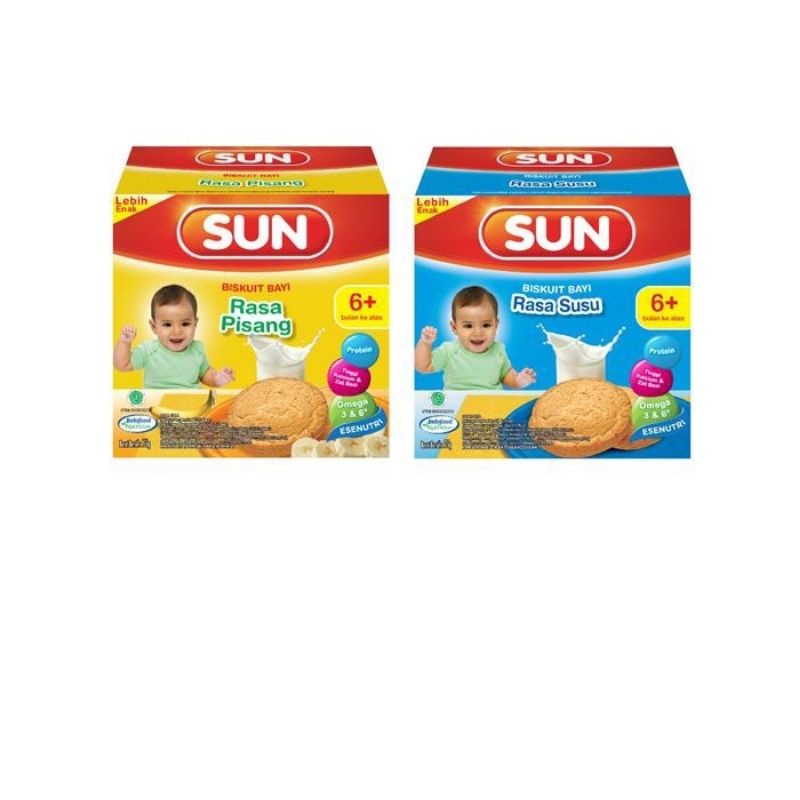 Sun biskuit bayi 75 gram 6+ susu / pisang