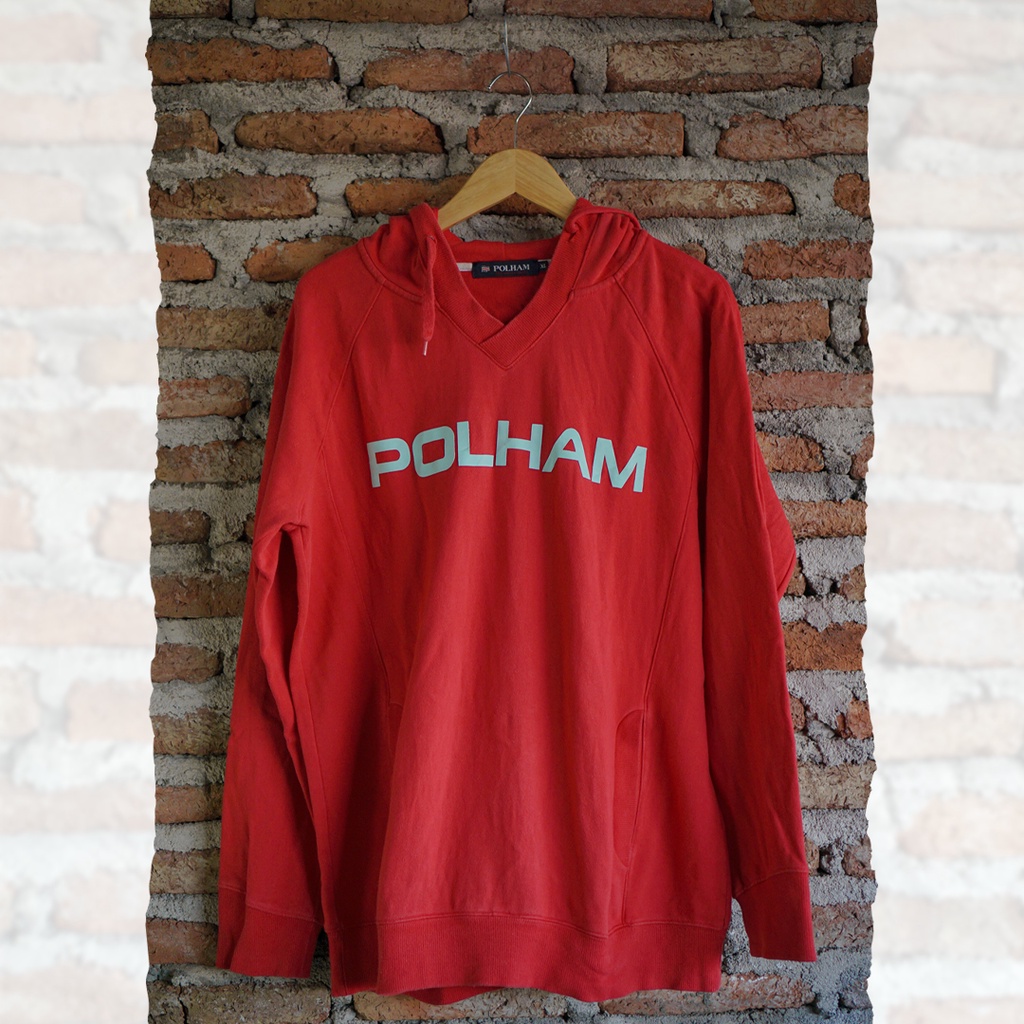 Hoodie Thrift POLHAM | Thrift | Hoodie Merah | Hoodie Second | Hoodie Branded | Second Original | Ho