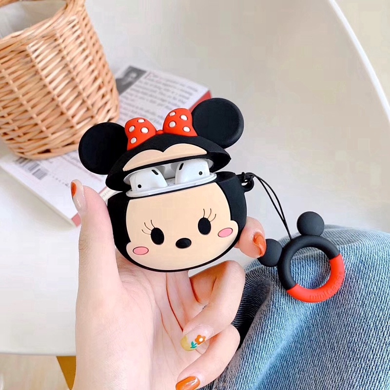 Case Motif Kartun Mickey Minnie Untuk Airpods 1/2 Pro