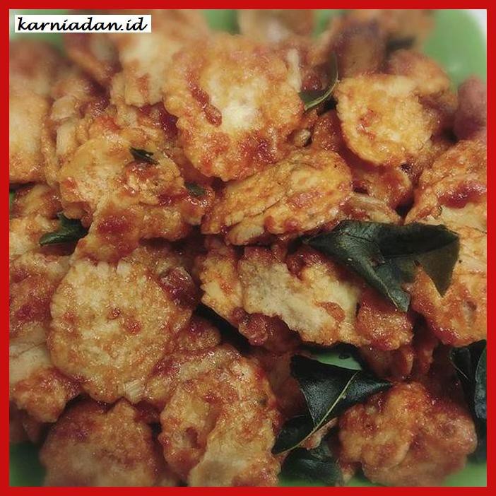 

MAKANAN-RINGAN- 500GRAM (1/2KG) KERIPIK EMPING THAILAND PEDAS MANIS UTUH MEKAR TIPIS - EMPING