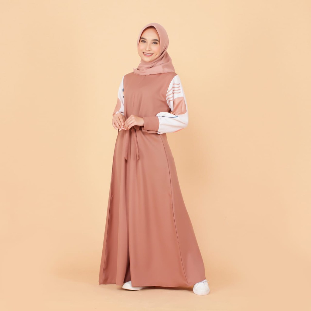 TokoMilkan - Dress Wanita Dewasa Muslim RAIA Bahan Moscrepe