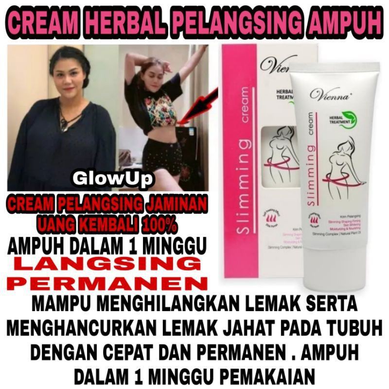 PELANGSING CREAM HERBAL PELANGSING VIENNA SLIMMING BODY TREATMENT CREAM BPOM - SLIMMING CREAM VIENNA