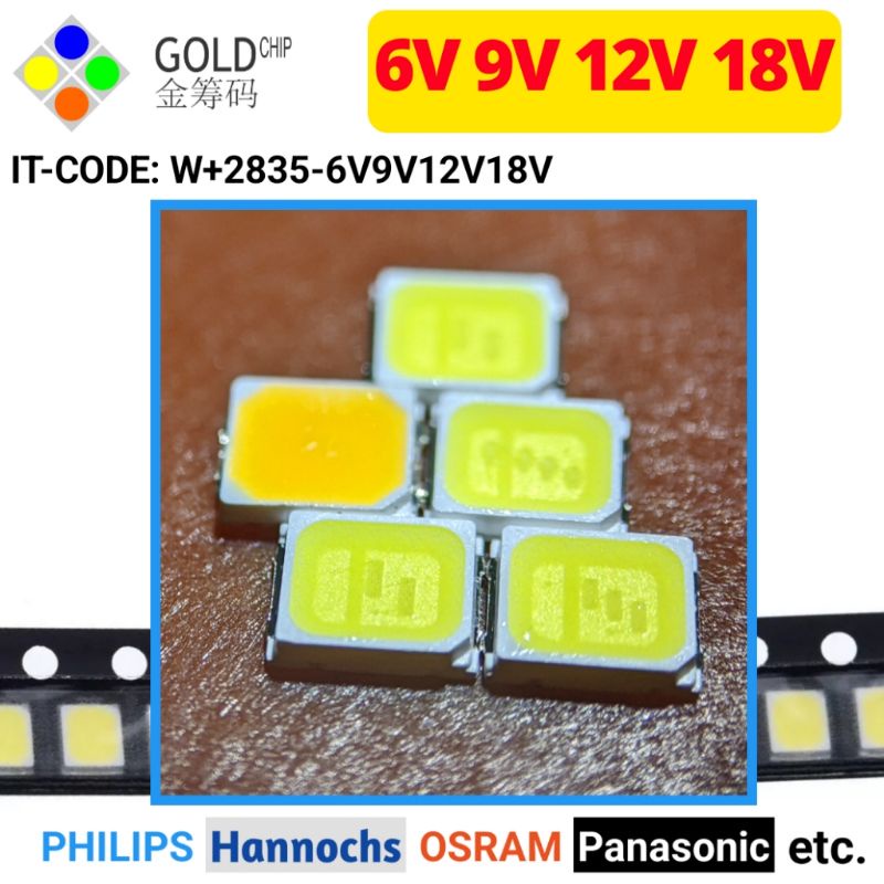 LED SMD GOLDCHIP 2835 3V 6V 9V 12V 18V  UNTUK SERVIS LAMPU PHILIPS OSRAM HANNOCHS DLL