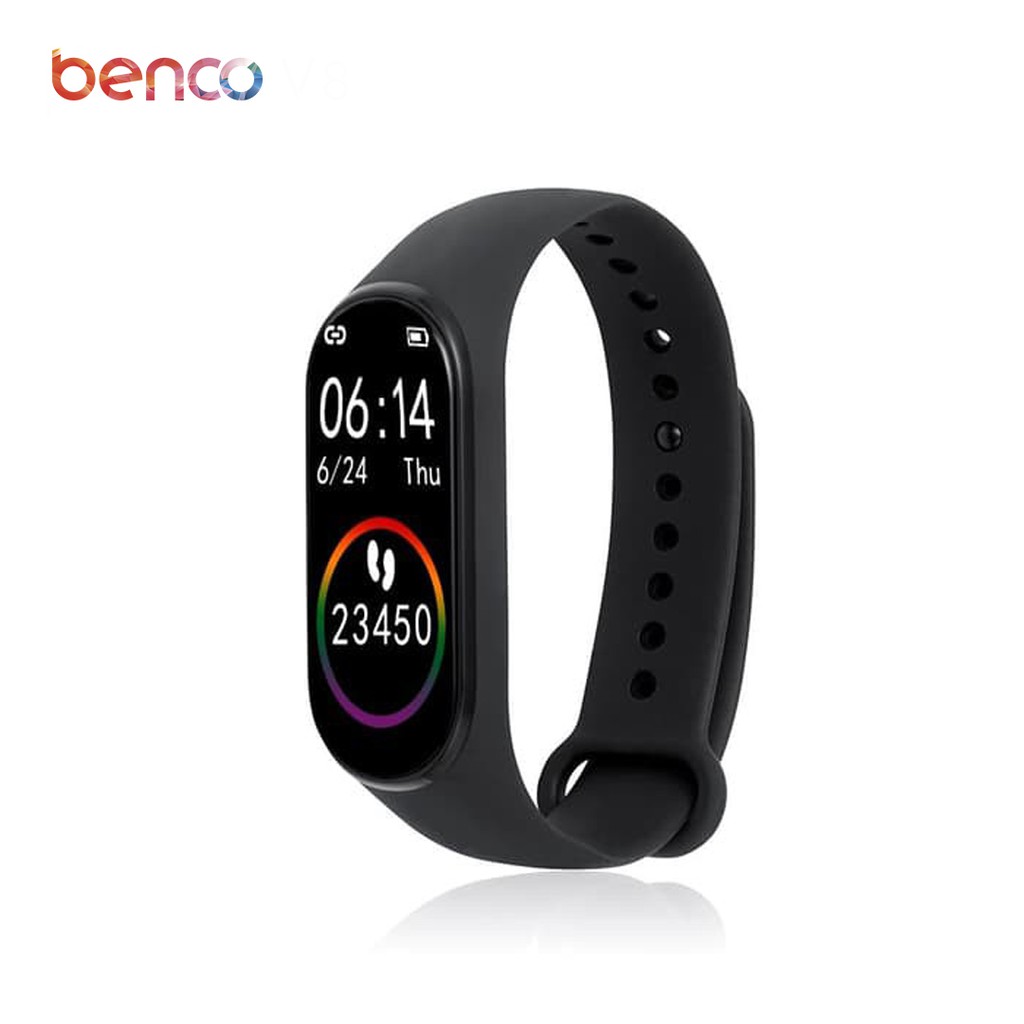 BENCO Smartband  Bracelet M4 Black Bluetooth Fitness tracker Colour Display, HeartRate, Waterproof