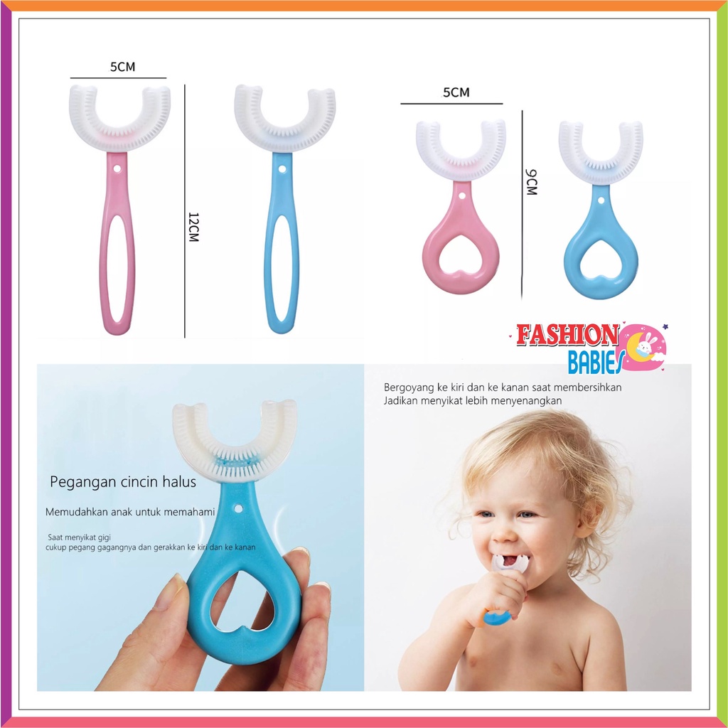 ❤ FashionBabies ❤ SIKAT GIGI ANAK BENTUK U SILIKON / TRAINING TOOTHBRUSH / SIKAT GIGI SILIKON