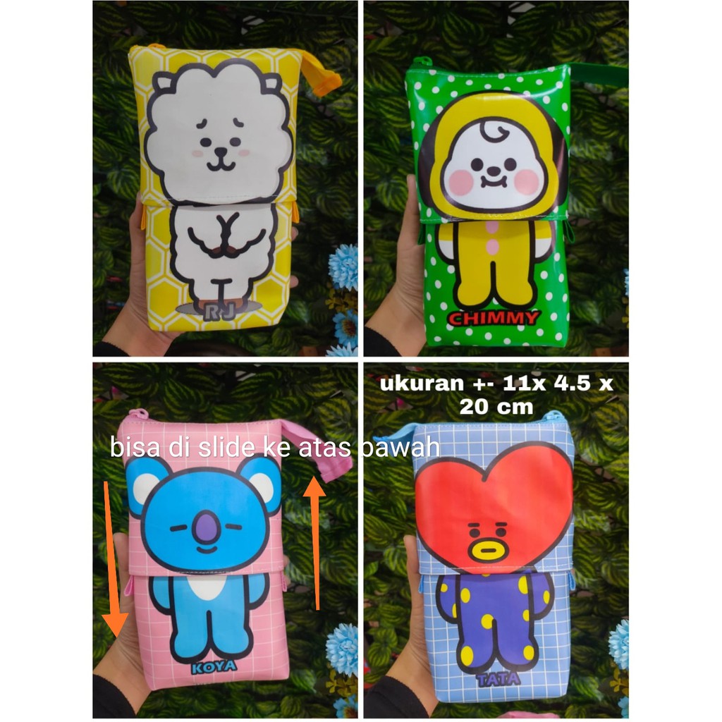 

tempat pensil bts slide up down satuan